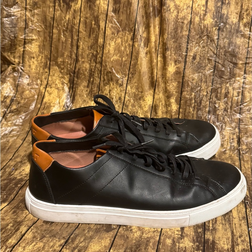 BYLT Everyday Shoes Black Leather Casual Sneakers Premium Basics Mens 12